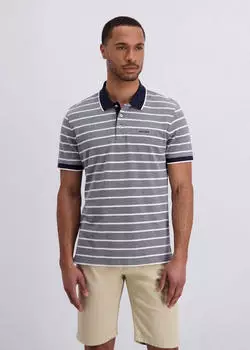 Pierre Cardin Poloshirt Slim Fit gestreift (710011) dunkelblau/graumeliert/offwhite
