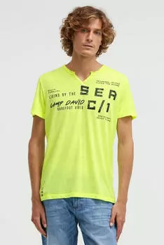 Camp David Round Neck Shirt neongr&uuml;n/schwarz