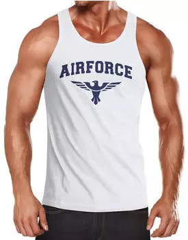 Neverless Airforce US Army Eagle Muscle Shirt schwarz/weiß