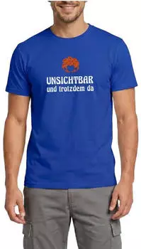 spreadshirt Pumuckl Mit Spruch Unsichtbar Und Trotzdem Da T-Shirt (D352036867P6-2197-app950-size3) dunkelblau