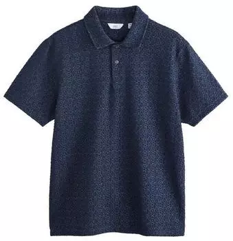 Next Fashion Bouclé Polo Shirt Regular Fit mit Streifen (G7402808) navy