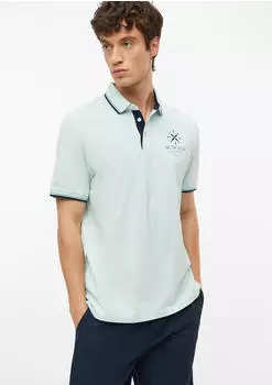 s.Oliver Poloshirt aus Baumwollpiqu&eacute; mit Kontrast-Details t&uuml;rkis 2178334.64D1.