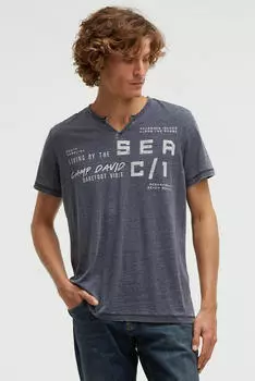 Camp David Round Neck Shirt blue navy