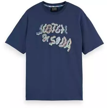 Scotch & Soda Front & Back Artwork Tee Regular Fit (180058) atlantic blue