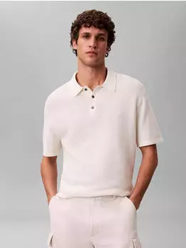 Calvin Klein Kurzarm Pullover Strukturstrick Regular Fit (37583737) tofu