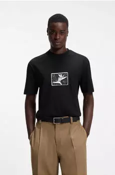 HUGO Darise T-Shirt Relaxed Fit (50563436) black 002