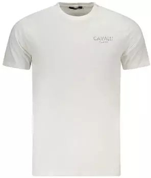 Roberto Cavalli T-Shirt Polo Rundhals mit Logo wei&szlig;