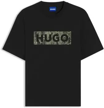 HUGO T-Shirt aus Baumwoll-Jersey mit Logo-Grafik - Style Nerpient 50566041 Schwarz