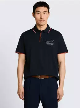 Tom Tailor Poloshirt mit Print, Regular Fit dunkelblau/rot/wei&szlig;