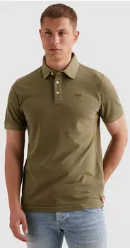 PME Legend Short Sleeve Polo Pique Garment Dyed with Logo Embroidery dusky green