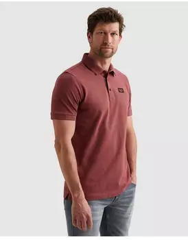 PME Legend Short Sleeve Polo Pique Garment Dyed with Logo Embroidery (PPSS2602899-4085) roan rouge