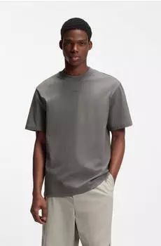 HUGO Relaxed-Fit T-Shirt aus Baumwolle mit Logo-Print Style Dapolino 50488330 Grau