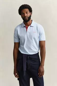 GANT Kontrast Piqu&eacute; Poloshirt (2062026) fresh blue