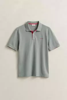 GANT Kontrast Piqu&eacute; Poloshirt (2062026) grau/dunkelpink