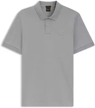 Hugo Boss Slim-Fit Polohemd aus Stretch-Baumwolle mit Logo-Aufn&auml;her Style Passenger 50507803 Grau