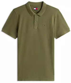 Tommy Hilfiger Tommy Flag Slim Fit Pique Polo Shirt (DM0DM20676) dark greenery
