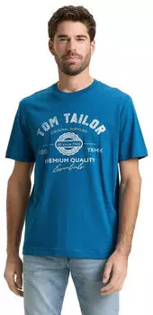 Tom Tailor T-Shirt aus Baumwolle mit Logo-Print (1037735) blue petrol