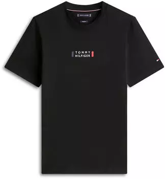 Tommy Hilfiger T-Shirt mit Logo und Rundhalsausschnitt (MW0MW41453) schwarz