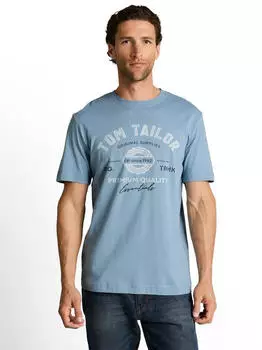 Tom Tailor T-Shirt aus Baumwolle mit Logo-Print (1037735) mountain spring blue