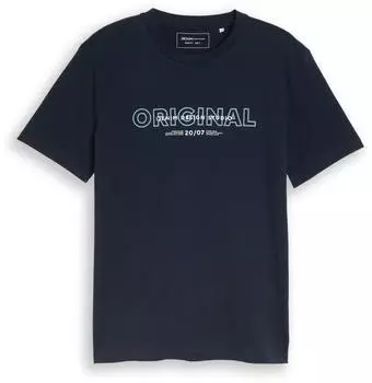Tom Tailor Denim Relaxed Fit T-Shirt mit R&uuml;cken-Print (1043491) soft navy