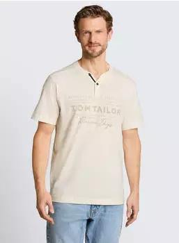 Tom Tailor T-Shirt mit Brusttasche (1045691) brokat/wei&szlig;