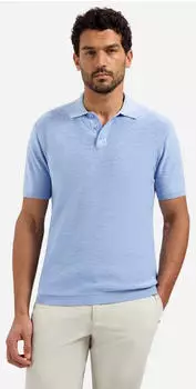 No Excess Short Sleeve Polo Melange hellblau