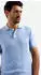 No Excess Short Sleeve Polo Melange hellblau