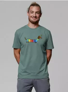watapparel Regenbogen Dackel T-Shirt green bay