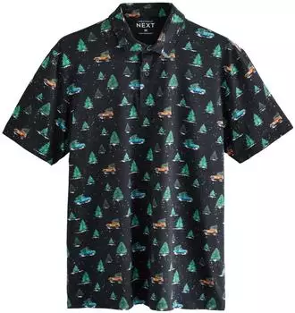 Next Fashion Christmas Polo Shirt (F8934103) charcoal grey car