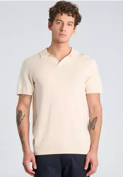 Lindbergh Ecovero Slim Fit Poloshirt mit V-Ausschnitt (67589130) off white