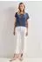 Street One Frauen Dropped Shoulder Shirt mit Rundhals in Blau Gr: (A32540617867)