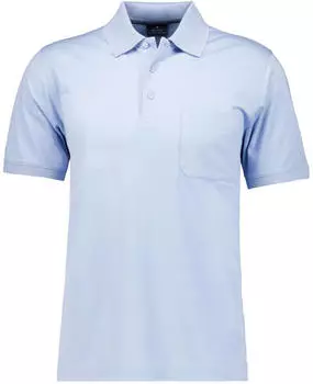 Ragman Softknit-Polo mit Brusttasche kurzarm (540391-074) blaugrau