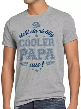 style3 So Sieht EIN richtig Cooler Papa aus Herren T-Shirt grau meliert