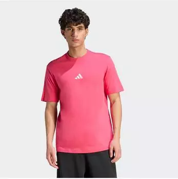 Adidas Essentials Small Logo Single Jersey T-Shirt power pink/weiß