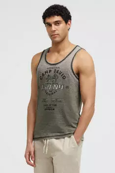 Camp David Tank Top mit Ausbrenner-Effekt gr&uuml;n