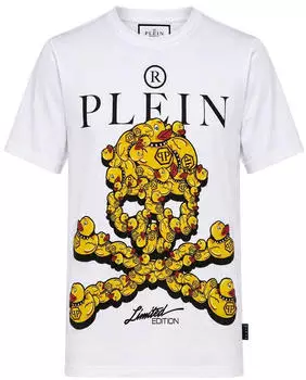 Philipp Plein Snake T-Shirt gelb/wei&szlig;