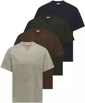 Only & Sons ONSFRED T-Shirt (15647629) dunkelblau/dunkelbraun/hellgrau/oliv