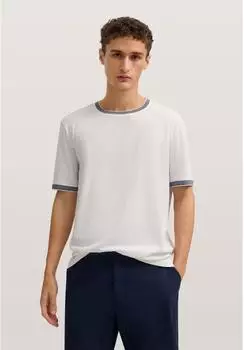 Bugatti T-Shirt mit Rundhals-Ausschnitt (62351926) weiß