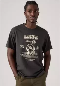 Levi's SS Relaxed Fit Tee Front Print T-Shirt (54396618) music city 2 phantom/wei&szlig;