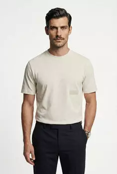 Hugo Boss Structure T-Shirt wei&szlig;meliert