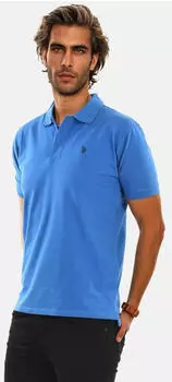 U.S. Polo Assn. Poloshirt mit Kontrast-Details - Piquet (US16147-138-S) blau