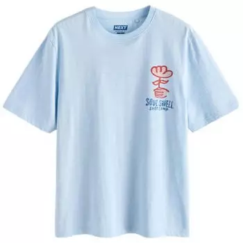 Next Fashion Maglietta T-Shirt in Plus Sizes blue stamp