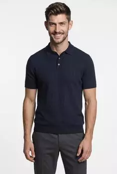 Joop! Franciscojose Slim Fit Poloshirt mit Reißverschluss | Vanceo Poloshirt mit Strukturmuster (30101509) dunkelblau
