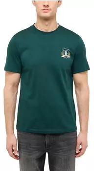MUSTANG Austin Big Logo Organic Cotton Kurzarmshirt (20643764) safran/dunkelgr&uuml;n/wei&szlig;