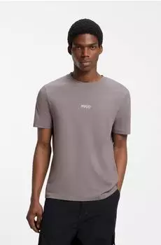 HUGO T-Shirt aus Baumwolle mit Logo-Print - Style Nodar 50572412 Hellgrau