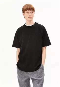 armedangels HEAVY BAUMWOLL-T-SHIRT LOGO | recycelter Baumwoll Mix - schwarz ( ) (30009077-105)