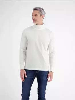 Lerros T-Shirt mit Rollkragen aus reiner Baumwolle - Broken White (2694725_10302)