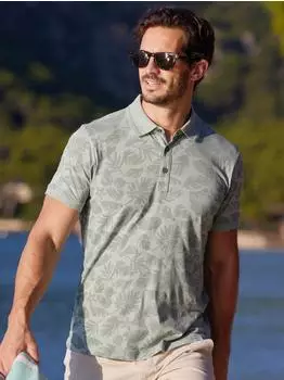 Lerros Poloshirt mit waschbeständigem Blumen-Print - Bay Green (2663283_61302)