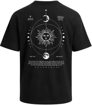 Neverless Spiritual Awareness Relaxed Fit T-Shirt Vintage Wash Look (448438) schwarz