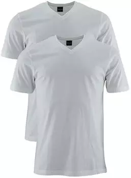 Marvelis T-Shirt Doppelpack Modern Fit V-Ausschnitt wei&szlig;